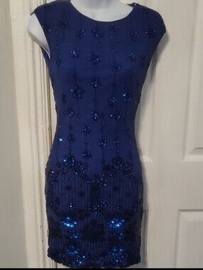 As U Wish Cobalt Blue Sequin Mini Dress